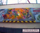 Een schildering op het station.